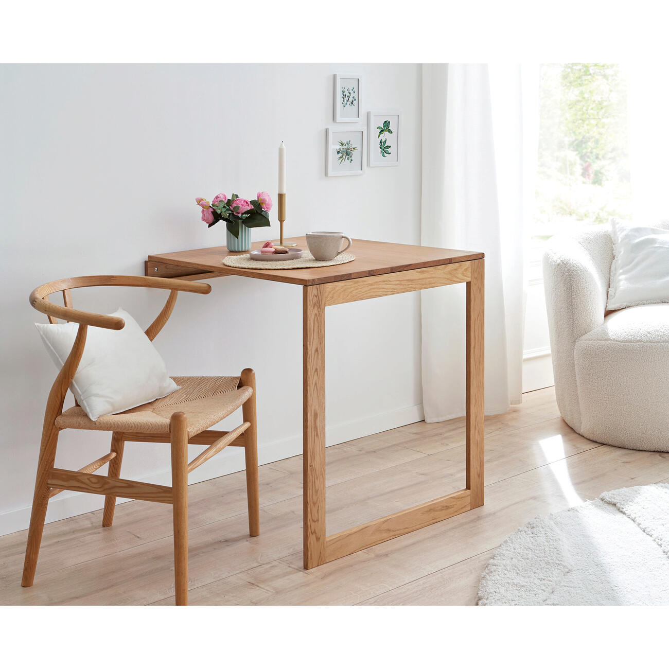Wandtafel inklapbaar 100x60x56 cm bewerkt hout gerookt eiken Wandtafel inklapbaar 100x60x56 cm bewerkt hout gerookt eiken