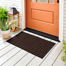 bruin, rechthoekig, 50 x 80 cm Halfronde mat van gerecycled rubber in bruin, ideaal voor de ingang.