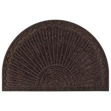bruin, halfrond, 60 x 90 cm Halfronde mat van gerecycled rubber, bruin, stijlvol ontwerp voor de ingang.