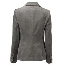 zwart/grijs Achteraanzicht van de wasbare fluwelen blazer in houndstooth.