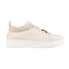 beige Beige lamswollen sneaker van Chaaya met een gladde buitenkant en een zachte voering