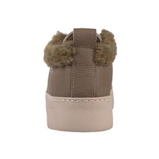 taupe Achteraanzicht van de Chaaya lammy-sneakers met lus op de hiel.