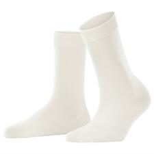 dames, sokken, wit Witte FALKE ClimaWool sokken voor dames, voorkant.