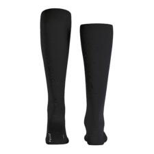 heren, kniekousen, zwart Zwarte FALKE ClimaWool kniekousen, achterkant.
