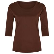 kastanje Bruin shirt maat 36 op witte achtergrond.