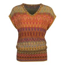 shirt IVKO Jacquard-combinatie in felle kleuren met een wijde hals.