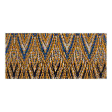 broek Jacquard-patroon in aardetinten met geometrisch design.