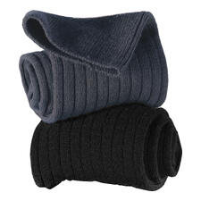 navy en zwart Twee rollen merino-compressiekousen in donkergrijs en zwart.