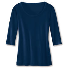 marine Marineblauw Wolff-shirt zonder model op een neutrale achtergrond.