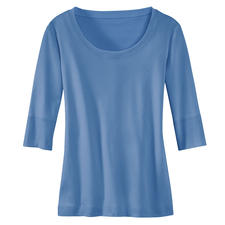 jeansblauw Blauw Wolff-shirt, liggend.