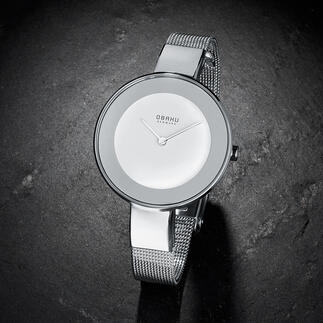 Horloge met milanaise-bandje Licht, plat en fijn verwerkt: horloge en modieus smal armbandje ineen.