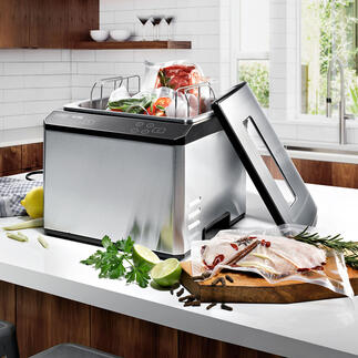 Caso sous-vide-­center SV900 De testwinnaar onder de volautomatische sous-vide-apparaten. Hoogwaardig in ontwerp en uitvoering.
