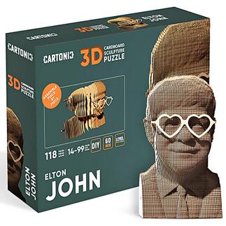 3D-puzzel van karton Artistiek vormgegeven als bustes van beroemde persoonlijkheden. Laagsgewijs driedimensionaal op te bouwen uit lasergesneden golfkarton