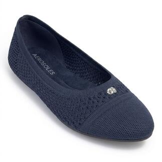 Marine mesh ballerina met zilveren applicatie.