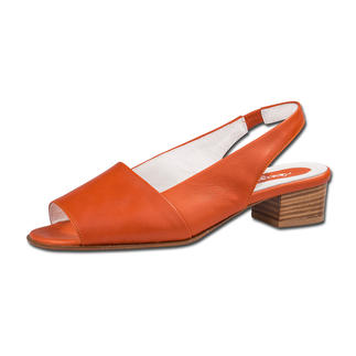 Oranje Mario Arpili sandalette in maat 36 met een gematigde houten hak.