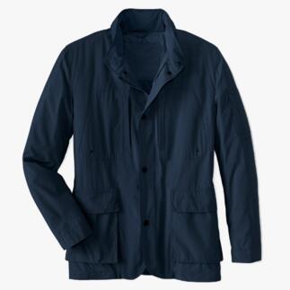 Navy smart casual functionele jas op een witte achtergrond.