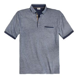 Grijs polo-shirt met kraag en borstzak, casual en stijlvol.