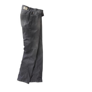 Grijze denim jeans met zijzakken en rechte snit.