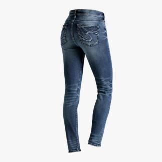 Silver Skinny jeans Avery in medium wash met versierde zakken