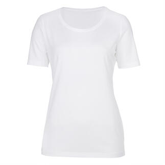 Wit basic t-shirt met ronde hals in maat 36.