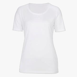 Wit basic t-shirt met ronde hals in maat 36.