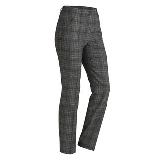 Glencheck broek van wasbare schapenwol, van de zijkant zichtbaar.