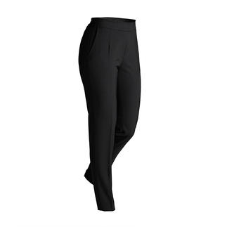 Zwarte wollen broek in een elegante pose voor een witte achtergrond.
