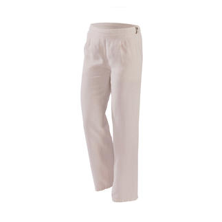 Beige comfort linnen instapbroek met zijzakken