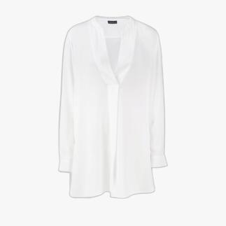 Witte tuniekblouse voor dames, met een losse snit.