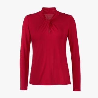 Open, rood Tencel™-shirt van LaSalle Amsterdam, maat 36.