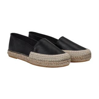 Zwarte leren espadrilles van Macarena, maat 36.