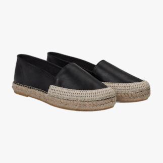 Zwarte leren espadrilles van Macarena, maat 36.