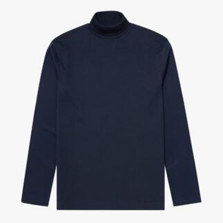 Donkerblauwe Sunspel ondertrui op een witte achtergrond.