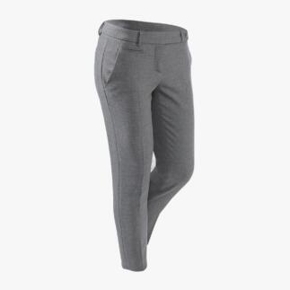 Grijze zakelijke broek met achterzak, zijaanzicht.