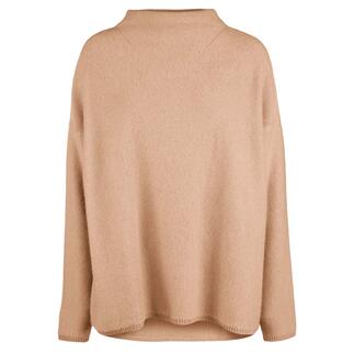 Beige turtleneck pullover van kasjmier met een losse pasvorm.