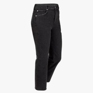 Zwarte cropped jeans van Liu Jo, zijaanzicht.