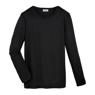 Zwart premium longsleeve van hoogwaardige materialen, eenvoudig en functioneel