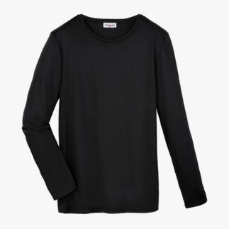 Zwart premium longsleeve van hoogwaardige materialen, eenvoudig en functioneel