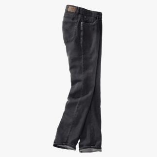 24-uursjeans in grijs, hangend en licht gekanteld.