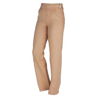 Comfort linnen broek in karamelkleurige uitvoering