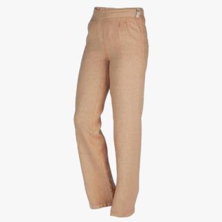 Comfort linnen broek in karamelkleurige uitvoering