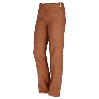 Comfort linnen broek in kaneelkleur, elegant gesneden