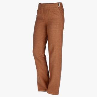 Comfort linnen broek in kaneelkleur, elegant gesneden