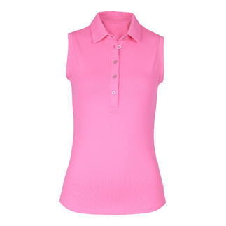 Mouwloos roze poloshirt uit de CARUBINA-collectie