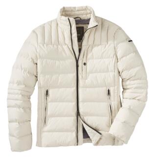 Geox altijd witte gewatteerde jas De onderhoudsvriendelijke variant van de nu trendy lichtgekleurde gewatteerde jassen.