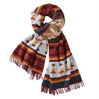 Handgebreide sjaal van alpacawol      Zachte babyalpaca, handgebreid in Peru: de authentieke onder de trendy etnosjaals.