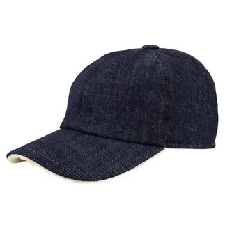 Donkerblauwe denim-cap met teddy voering.