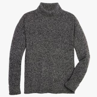 Voorkant van een grijze Antarctic-pullover met opstaande kraag