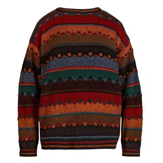 Gestreepte trui 'Ierse Herfst' in multicouleur.
