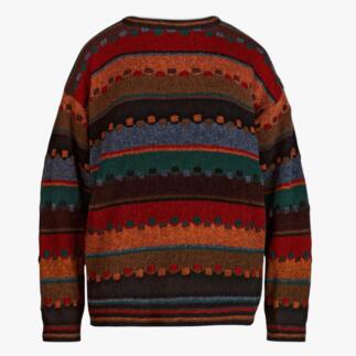 Gestreepte trui 'Ierse Herfst' in multicouleur.